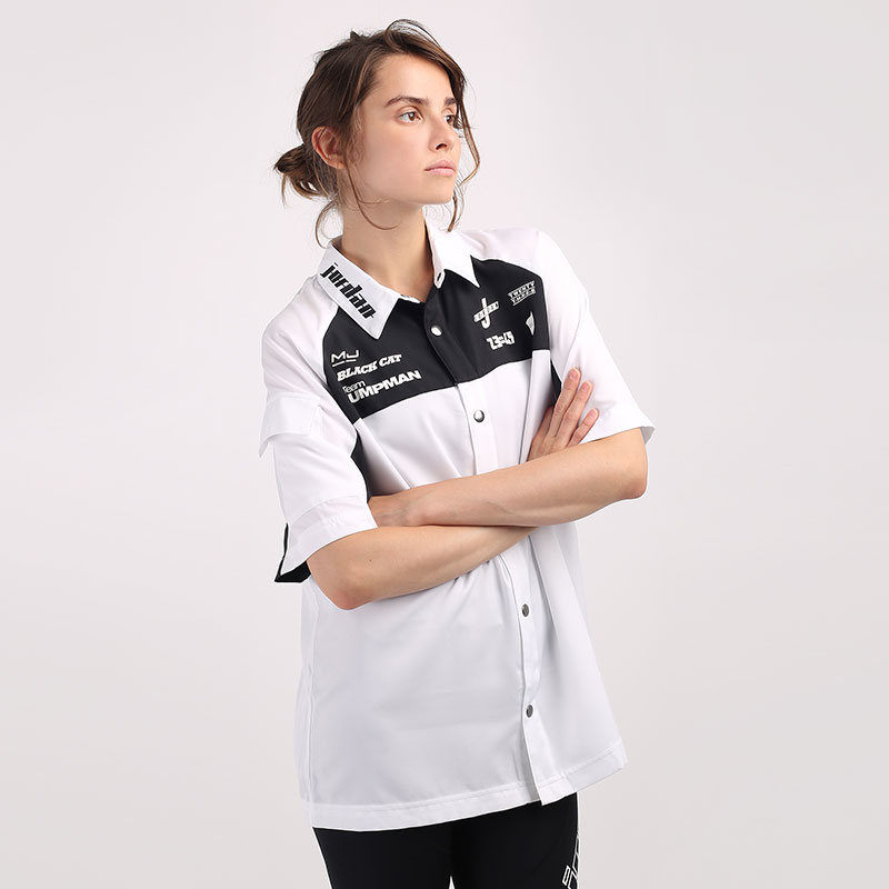 женская белая рубашка Jordan Moto Short-Sleeve Top CV7558-100 - цена, описание, фото 2
